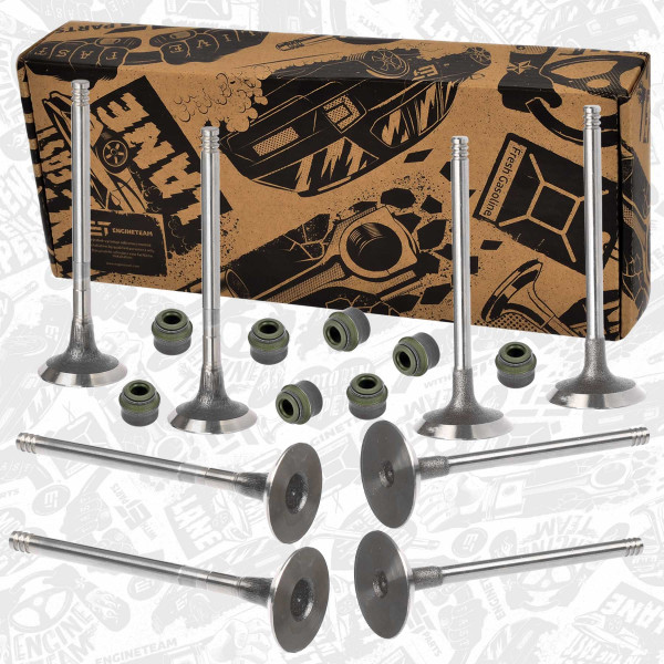 VS0032, Ventilsett, innsugs-/utløpsventil, Ventil set IN/EX 1,5 dCi/CDI, ET ENGINETEAM, Dacia Renault Nissan Mercedes-benz Dokker Duster Lodgy Logan Sandero Qashqai NV250 Megane Kangoo Kadjar Clio Captur T-Class CLA Citan B-Class A-Class 1,5 dCi/CDI OM 608.915 K9K 872 2012+, 132018900R, A6080530900, 13201-8900R, 132022712R, 6080530900, 13202-2712R, A6080531000, 8200496321, 6080531000, A6070530000, A2780530100, A0000535658, A0000535158, A0000534758, A0000534658, A0000534558, 6070530000, 2780530100, 0000535658, 0000535158, 0000534758, 0000534658, 0000534558