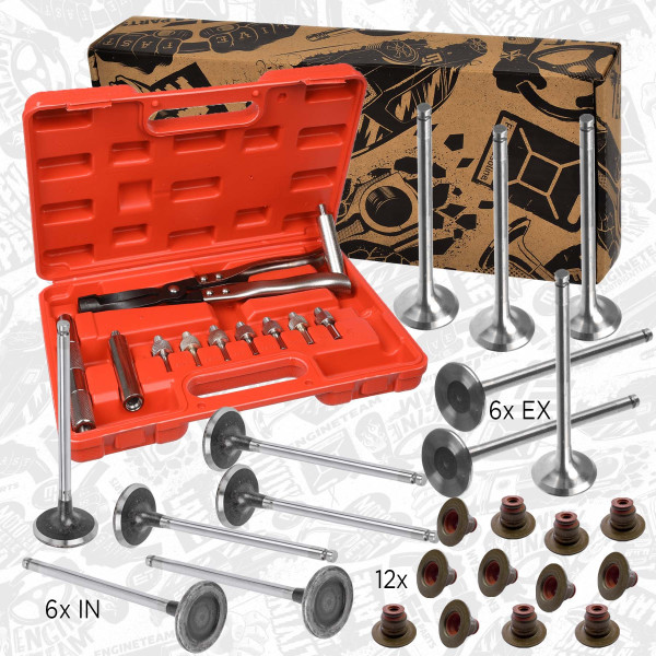 VS0033VR2, Ventilsett, innsugs-/utløpsventil, Ventil set IN/EX 1,2 THP/těs.,nářadí, ET ENGINETEAM, Citroen Peugeot Opel C4 Picasso Grand Picasso Combo Corsa Mokka 308 3008 5008 HNS (EB2ADTS) 1,2 THP 2014+, 3553388, 9807645980, 3645923, 9675073180, 3645957, 9801960980, 9819057680, 1611289780, 1611510280, 1623068580