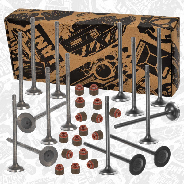 VS0037, Ventilsett, innsugs-/utløpsventil, Ventil set IN/EX G4LA 1,2 tšsnění Elring, ET ENGINETEAM, Hyundai Kia i10 i20 Picanto Rio Stonic G4LA 2013+, 22212-03200, 22212-03201, 22212-03000, 22211-03200, 22211-03201, 2211-03000