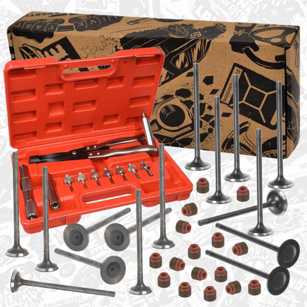 VS0037VR2, Ventilsett, innsugs-/utløpsventil, Ventil set IN/EX G4LA 1,2 /nářadí, ET ENGINETEAM, Hyundai Kia i10 i20 Picanto Rio Stonic G4LA 2013+, 22212-03200, 22212-03201, 22212-03000, 22211-03200, 22211-03201, 2211-03000