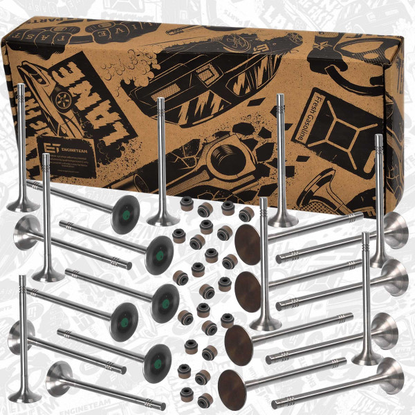 VS0049, Ventilsett, innsugs-/utløpsventil, Ventil set IN/EX 3,0 TDI těs., ET ENGINETEAM, VW Audi Amarok Touareg A4 A5 A6 A7 A8 Q5 Q7 Q8 3,0 TDI CRTC 2016+, 059109601M, 059109611AK, 059109611AR, 036109675A, 06B109675B, 06J105675, 06J109675, 06K109675