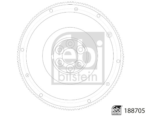 FE188705, Svinghjul, Setrvačník motoru, FEBI BILSTEIN, 0573206, 1930509, 2060240, 573206, 049.171, 118815, 120.351-00A, 1.40003, IMX002573205