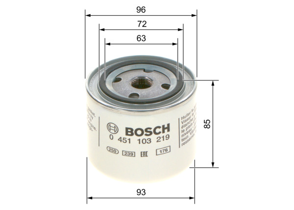 0451103219, Oljefilter, Olejový filtr, BOSCH, 0415264010, 110200, 1500863, 3430499, 650367, 82360558, 8803348, 9975120, AM31205, BLM107020, D62845, L65A, Z14OF10422, 12661862, 326232057071, 650354, 7984235, K200037, 1266286, 650356, 7984718, 12662862, 1266388, 6503546, 266286, 6503547, 287999, 3517857, 35178573, 418432