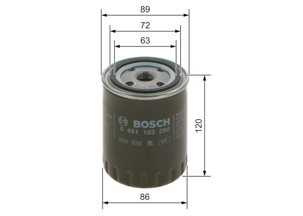 0451103290, Oljefilter, Olejový filtr, BOSCH, 028115561B, 1037150, 13281611, 1085801, 1318700, 95VW6714BB, 97VW6714AA, 0451103306, 2341700, 4073, 513OS, BC1295, C122, DO937, EFL401, ELH4219, EOF066, FT5347, FX0129, H20W06, L28001, LS214, LS30, MH3381, OC262, OP5253, PH5833, R195, S3417R, SP1078