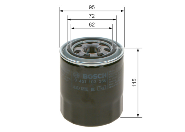 0451103366, Oljefilter, Olejový filtr, BOSCH, 2630042030, 2630042040, K55114302, OK55114302, 0K55114302, 2630042060, 263104A000, 263104A010, 263304A000, 263304A001, 263304X000, 2318, 2347200, ADG02117, CHY11003, ELH4376, F026407084, FOK05S, FT6029, FT6032, H10W19, HO607, J1310302, LF16227, LS935, OC526, OC540, OP6324, PH10127, R720