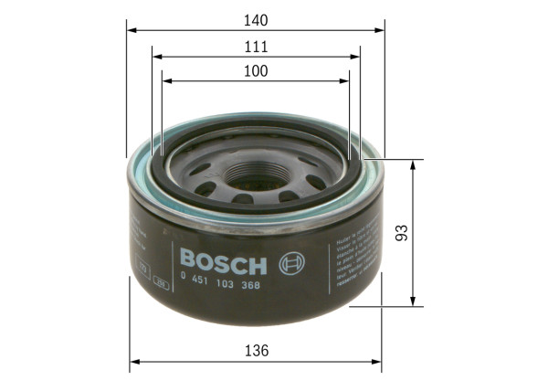 0451103368, Oljefilter, Olejový filtr, BOSCH, 0102497, 062115561A, 062115561B, 152086S300, 9054118800123, 905411880018, MS054102, 152086S3000, 905411880023, 93342367, 062115561, 905411880026, 2328, 2348200, ELH4386, EOF177, FT5969, H300W09, K282, LS942, OC404, OP5742, PH10401, S3482R, W1323, WL7414, X4028E, Z564, 5472N