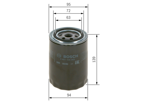 0451104063, Oljefilter, Olejový filtr, BOSCH, 0001228022, 0003141914, 01228022, 02100284, 0230578, 02471400, 0494133, 0694229, 0707000009, 1034065M91, 110200, 111346, 1150100381, 116760603000, 1354828, 141055400, 1472230, 1541281002, 155618A, 1560041010, 1560B41010000, 1930328, 19446448310, 20301K1360, 2254347, 4278859, 51502700, 5223103A, 5574459, 60565