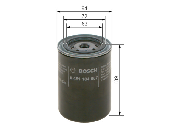 0451104067, Oljefilter, Olejový filtr, BOSCH, 15208Y9701, 152089X70A, 2310202, BC1166, FT4863, H17W06, LS453A, NO2224, OC132, OC59, PH2821A, W94027