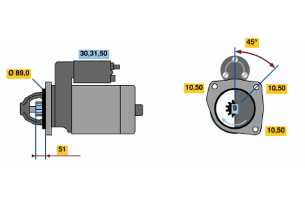 0986010980, Starter, Startér, BOSCH, 1676822, 466772, 5001784, 5003009, 0001360061, 1280007600, 455536, 8EA726139-001, CS391, DRS0980, LRS00925, MS325, MSR701, 0001368017, 1280007603, 19024268, LRS925, 0001368063, 0001368074, 0986010983, 1986S10104