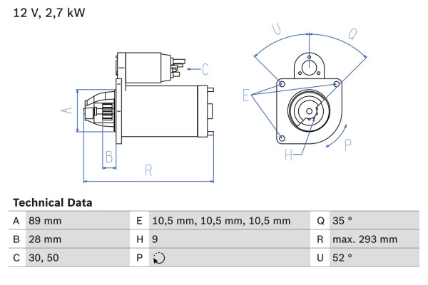 0986011140, Starter, Startér, BOSCH, 01174166, 1174166, G380900060010, V941501, V941501EX, 01178026, 1178026, 01178686, 42522733, 1178686, 0001362305, CS114, LRS00762, MSN2053, 0001362313, LRS762, MSR683, 063523623050, 0986010990, 0986011143, 943252071