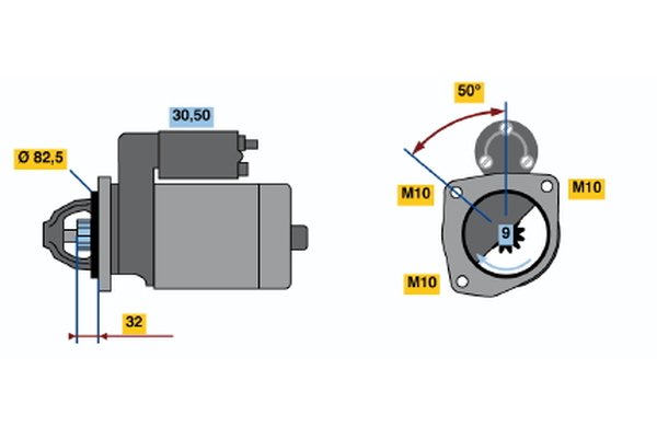 0986015930, Starter, Startér, BOSCH, 46231644, 5802E3, 7589005, 7589151, 75891510, 7726946, 77679430, 0001218141, 455626, 8EA726184-001, CS554, DRS5930, LRS00743, MSN319, 0001218741, 63222034, LRS02074, 63222138, LRS2074, 943222034, LRS743