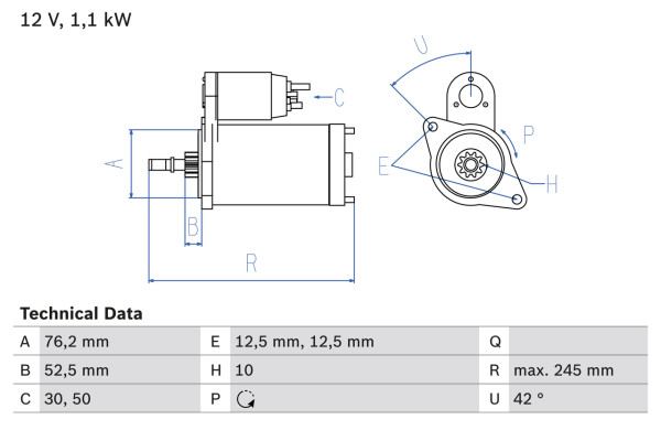 0986016300, Starter, Startér, BOSCH, 02A911023F, 02A911023T, 02A911023FX, 02A911023TX, 0001107022, 455672, 8EA730189-001, AZE2185, CS619, DRS6300, LRS00791, MSR906, 0001107023, 11139416, 943251327, LRS791, 0986016300, 0986016303