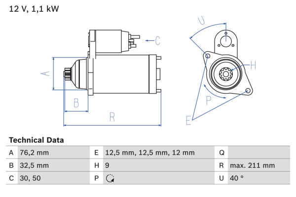 0986017830, Starter, Startér, BOSCH, 020911023F, 1072156, 020911023FX, 95VW11000BA, 95VW11000BB, 95VW11000BC, 0001121006, 458385, 8EA737406-001, CS1062, DRS7830, LRT00177, MSR5312, 0001121007, 943253112, LRT177, 0001121028, 0001121029, 0986016290, 1986S00786