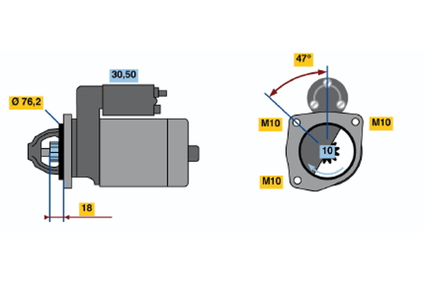 0986018220, Starter, Startér, BOSCH, 0001110013, 433340, 8EA726089-001, CS341, DRS3090, ESA200, LRS00455, MSN165, 0001110019, 063226942010, 455746, DRS3267, ESA200R, LRS00578, 0001110043, 63253020, ESA233, LRS00733, 0001110064, 943251693, ESA233R, LRS455, 0001110088, ESA268R, LRS578, 0001110104, LRS733, 0001110105, 26913, 0001317023