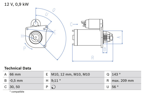 0986018860, Starter, Startér, BOSCH, 0986018860, 2330000QAH, 4412612, 8252875, R1040045, 2330000Q1D, 7711134794, 91167226, 91169473, 7711135101, 8200199737, 8200069377, 8200466758, 93161060, 8200186148, 8200724810, 93177609, 8200929534, 9512934, 8200466754, 8200466784, 8200724805, 0001106023, 458196, 8EA737977-001, CS1255, DRS8860, LRS01545, 0001106024, 458274