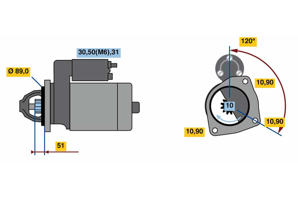 Starter - 0986020170 BOSCH - 23300LA4MA, 2995986, 4892338