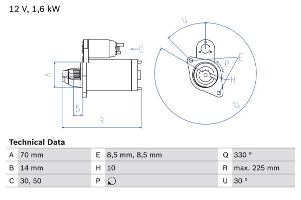 0986021260, Starter, Startér, BOSCH, A0051517401, A005151740180, 0051517401, 005151740180, 0001108217, CS1564, DRT1260, LRS01967, MSN2081, 0001108218, LRS1967, 0986021263, 1986S00695
