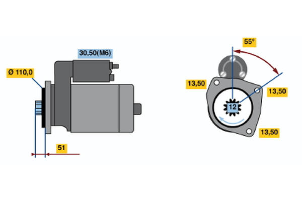 0986021490, Starter, Startér, BOSCH, 1604246, 1667205, 1688720, 1739936, 0001241003, 8EA738258-371, CS1380, DRT1490, FS60PR019, LRS02268, 0001241007, LRS2268, S635329A, 0001241014, 438233, 0001241019, 0001241119, 0001261004, 0986021496