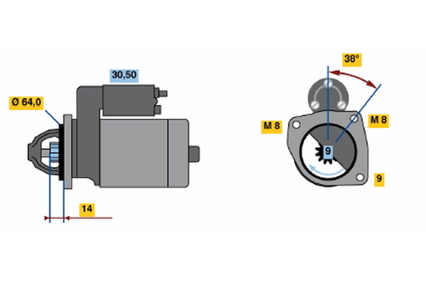0986021590, Starter, Startér, BOSCH, 46813058, 51832950, 51890631, S114905, S114948, 1542468, 46813064, S114906, 1567033, 46816793, 46816973, 55193356, S114938, 51772325, 9S5111000AA, S114943, 9S5111000AB, S114943A, 517723250, 51832951, S114947, 51812501, S114947A, 51890632, 55192483, 51832952, 55192484, 55193355, 55201360, 8EA738258-101