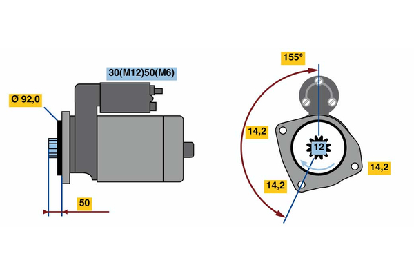 0986022980, Starter, Startér, BOSCH, A0051516401, A005151640180, A0061511501, A006151150180, A0061516901, A0061517001, A0071510401, A0071514601, 0051516401, 005151640180, 0061511501, 006151150180, 0061516901, 0061517001, 0071510401, 0071514601, 0001330050, 438280, CS1463, DRS0100, LES0321, M009T80472, 19011501, LRS02416, M009T80473, 19024196, M009T83671, M009T83672, M009T84771, M9T80472