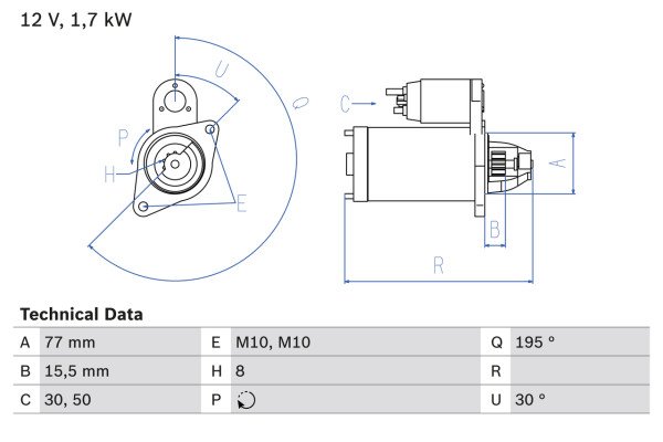 0986023600, Starter, Startér, BOSCH, 361002A000, 361002A100, 361002A300, 8EA738258-531, DRS0134, JS1365, LRS02309, TM000A33401, 1195925, DRS0136, LRS02312, 1250295, LRS02530, LRS2309, LRS2312, LRS2530