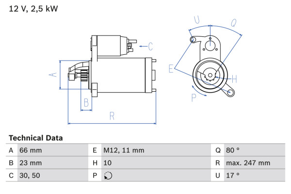 0986025160, Starter, Startér, BOSCH, 059911021F, 059911021G, 059911021FX, 059911021K, 059911021GX, 059911021KX, 0001139017, 0001139018, 0001139041, 0001139042, 0001139045, 0001139046, 0001139073, 0001139074, 1986S00846