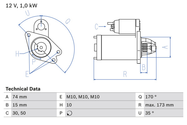Starter - 0986025290 BOSCH - ZJ38-18-400, 1986S00618, CS1469
