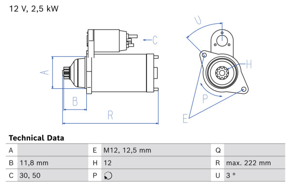 0986026450, Starter, Startér, BOSCH, 2H0911023, 2H0911023A, A9069060026, 2H0911023AX, HVW9069060700, 2H0911023F, HVW9069061300, 2H0911023FX, 9069060026, 2H0911023H, 2H0911023HX, 2H0911023K, 2H0911023KX, F000AL0901, TS22ER13, 438243, F000AL0903, 0001153013, 0001153014, 0001153019, 0001153020, 1986S00872
