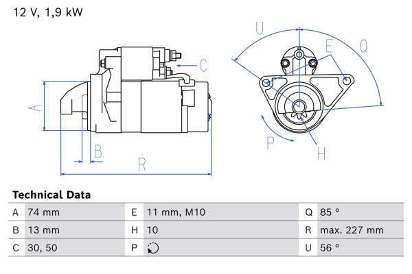 0986027050, Starter, Ostatní, BOSCH, 281000N050, 2810033120, 2810033121, 1986S00592, CS1549, DSN946, 4280006070, 4280006200