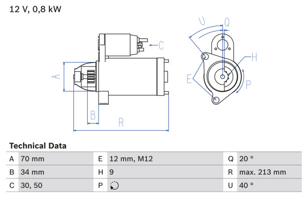 0986027060, Starter, Startér, BOSCH, 31200-RB1-003, 31200-RB1-013, 4280005410