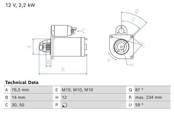 0986027170, Starter, Startér, BOSCH, 233003581R, 95524200, 233009813R, 95524201, ESW2215, 438292, 458781