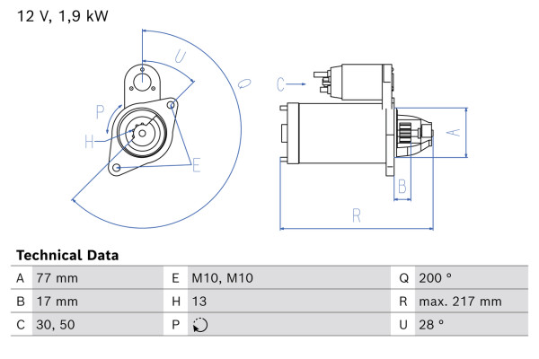 0986029220, Starter, Ostatní, BOSCH, 361002A550, 1986S00601, 4280007980