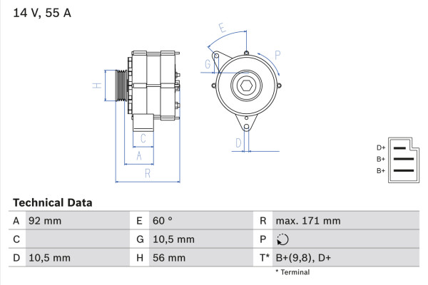 0986033740, Dynamo, Generátor, BOSCH, A0071545202, A007154520280, A0081548902, A008154890280, 0071545202, 007154520280, 0081548902, 008154890280, 0120489323, 8EL725723-001, A13V05, CA321IR, DRA3740, LRA00720, MAR621, 0120489324, 2518046, 943356808, LRA720, 0986033290, 0986033743