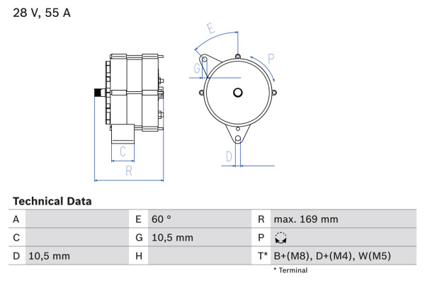 0986034070, Dynamo, Generátor, BOSCH, A0061543902, A006154390280, A0061544002, A006154400280, 0061543902, 006154390280, 0061544002, 006154400280, 0120469579, 8EL725878-001, CA595IR, MAR860, 0120469580, 0120469772, 0986034070, 0986034073