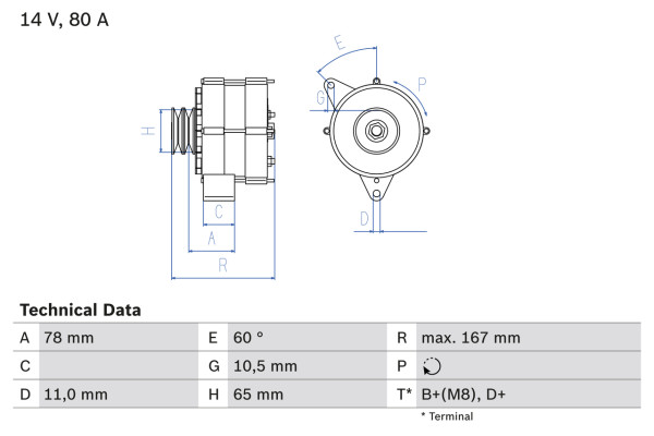 Dynamo - 0986034120 BOSCH - 8545741, 8548240, 8586059