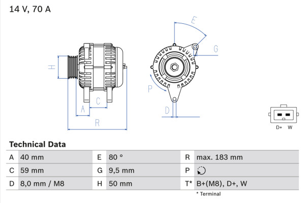 0986038070, Dynamo, Generátor, BOSCH, 028903025G, 028903025GX, 030903023A, 030903023E, 030903023B, 030903023BX, 030903023D, 030903023DX, 030903023EX, 030903023G, 0120335010, 8EL730030-001, A11VI21, CA732IR, DRA3267, LRB00144, MAR930, 0120485034, 8EL730031-001, 943356789, A11VI22, CA733IR, LRB144, 0123110002, A11VI66, 0123114005, 2541410, 0123310002, 2541415, 0123310020
