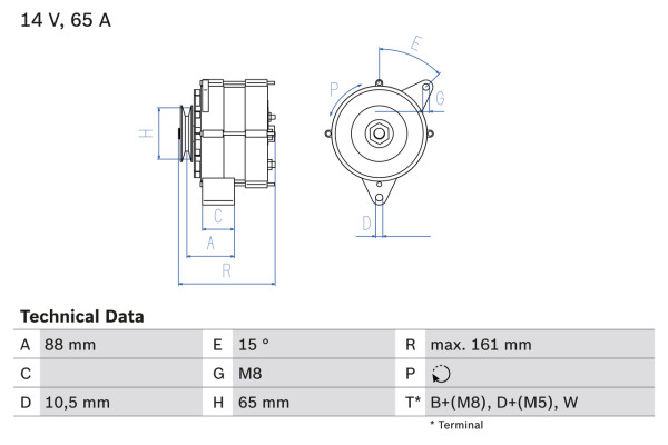 Dynamo - 0986038080 BOSCH - 074903023, 0120488227, 8EL732689-001