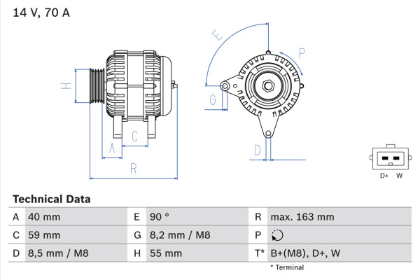 Dynamo - 0986038390 BOSCH - 021903017, 028903018, 028903025H
