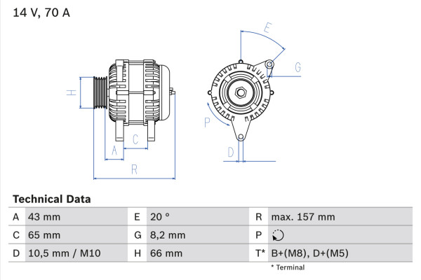 0986038740, Dynamo, Generátor, BOSCH, 5705F3, K9612259680, 5705G2, 9612259680, 5705H8, 5705T8, 5705Y1, 95667747, 96122596, 96134966, 0120335011, 8EL725920-001, A11VI16, CA636IR, DRA3236, LRB00183, MAR5033, 0120335012, 8EL725921-001, A11VI17, CA637IR, LRB183, MAR970, 0986038720, 943356574, A11VI24, 0986038741, 943356976, A11VI25, 0986038743