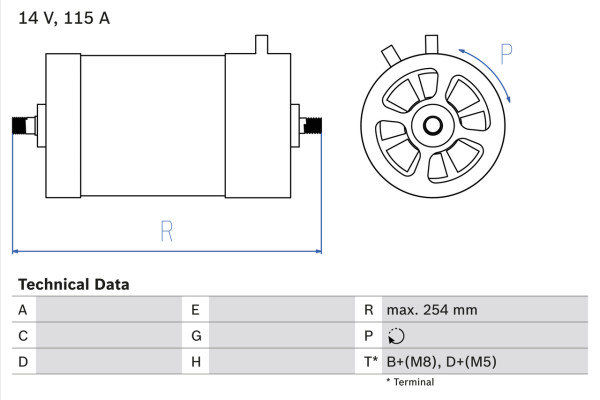 Dynamo - 0986039870 BOSCH - 91160315501, 96460315600, 96460315601