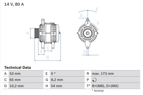 0986041381, Dynamo, Generátor, BOSCH, 46231787, 57054C, 98490185, 8EL732711-001, A13VI72, DRA3423, LRB00297, MAR5043, 943356329, LRB297, NA468, 2541678, 2541678B, 2541678C, 436635