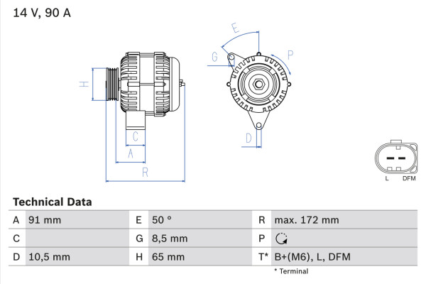 0986041990, Dynamo, Generátor, BOSCH, 31100-PDA-E01, 0124325006, 437667, 8EL737646-001, DRB1990, JA1415IR, LRA02024, 0986041990, LRA2024
