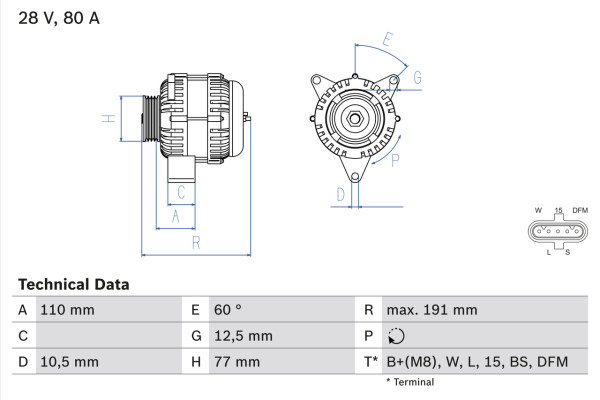 0986042380, Dynamo, Generátor, BOSCH, A0121540402, A012154040280, A0131542902, A013154290280, 0121540402, 012154040280, 0131542902, 013154290280, 0124555004, CA2171IR, DRB2380, LRA02522, 0986042383, LRA2522