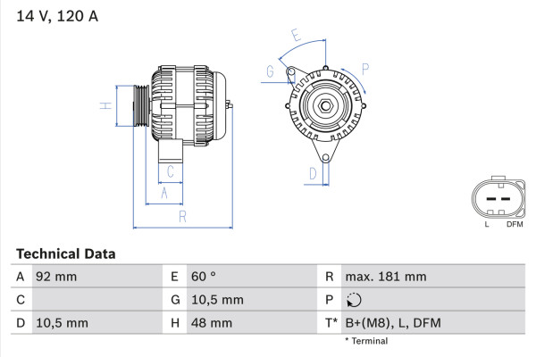 0986042540, Dynamo, Generátor, BOSCH, A0111548402, A011154840280, A0111549302, A011154930280, 0111548402, 011154840280, 0111549302, 011154930280, 0124515045, 8EL737890-001, DRB2540, LRA02145, SG12B027, 0124515217, 2542345, LRA2145, 0986042540, 437225, 1986A00844