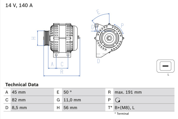 0986042840, Dynamo, Generátor, BOSCH, 8602343, 8602629, 8602710, 8622786, 8676489, 8676496, 8676498, 0124525014, 437610, 8EL738001-001, CA1673IR, DRB2840, LRA02182, 0124525029, LRA2182, 0124525529, 0986042840, 1986A00895