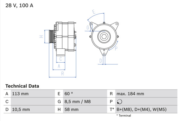 0986043890, Dynamo, Alternátor/vratný díl, BOSCH, A0101548902, F063075, A010154890280, A0131547102, 0101548902, 010154890280, 0131547102, 0120469119, DRB3890, F042301237, 0120469121, 19025111, 1986A01059, 6033GB3010, 6033GB3011, 6033GB3083