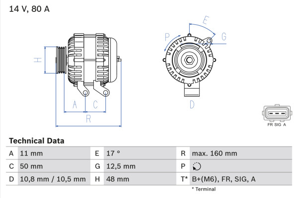 0986044701, Dynamo, Generátor, BOSCH, R98AB10300GB, 1073090, 1090085, 1097305, 1111967, 1144197, 1215771, 1301511, 1361258, 98AB10300GC, 98AB10300GD, 98AB10300GE, 98AB10300GF, 98AB10300GG, 98AB10300GH, 98AB10300GJ, 98AB10300GK, 98AB10300GL, 98AB10300GM, 1022118040, 437623, 8EL737529-001, 9124476602, CA1340IR, DRA3648, EGL1307IR, LRB00357, MAN7402, 1022118041, LRB357