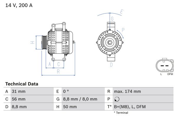 0986046340, Dynamo, Generátor, BOSCH, A0111549802, A011154980280, A0121549802, A012154980280, 0111549802, 011154980280, 0121549802, 012154980280, 0124625019, 8EL738159-001, CA1764IR, DRA6340, LRA02250, 0124625205, LRA2250, 1986A00541, 1986A00950