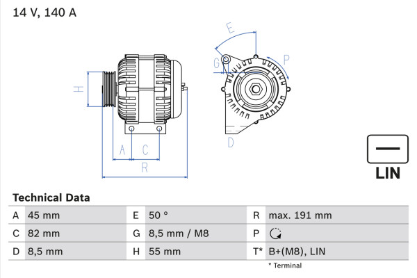 0986047380, Dynamo, Generátor, BOSCH, 30658085, 30667787, 30667894, 36050263, 8603262, 8603263, 0124525060, 8EL738212-171, CA1988IR, DRB7380, LRA02924, 0124525521, LRA2924, 0986047383, 1986A00890