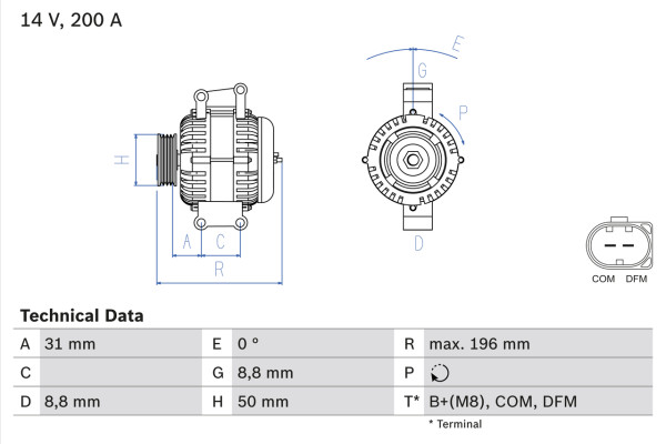 0986047490, Dynamo, Generátor, BOSCH, A0131542102, A013154210280, 0131542102, 013154210280, 0124625022, 8EL738211-351, CA1840IR, DRB7490, LRA03005, 0124625207, LRA3005, 1986A00951